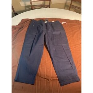 Essentials by Maggie Pants 22/24W Plus Size Blue Cotton Blend Elastic Waist‎